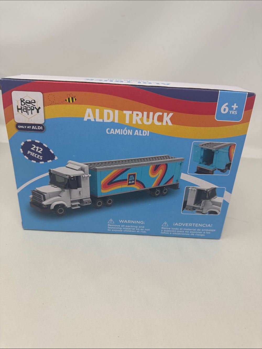 Aldi Semi Truck Toy Trailer Bricks Play Set Bee Happy Exclusive 212 Pieces 6+